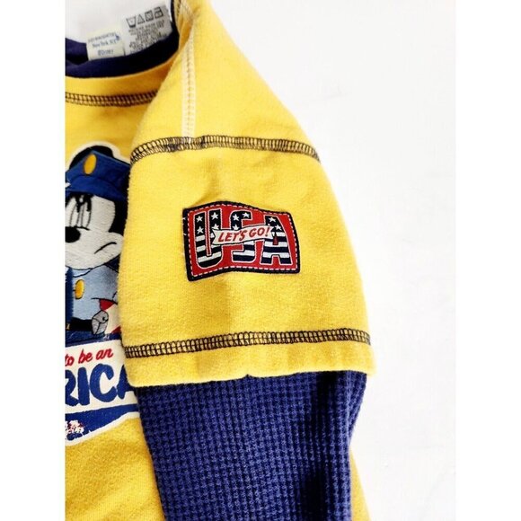 Vintage Disney Mickey Co Mouse Sweatshirt 90s Size 5 Proud To Be An Amer… - Picture 3 of 7